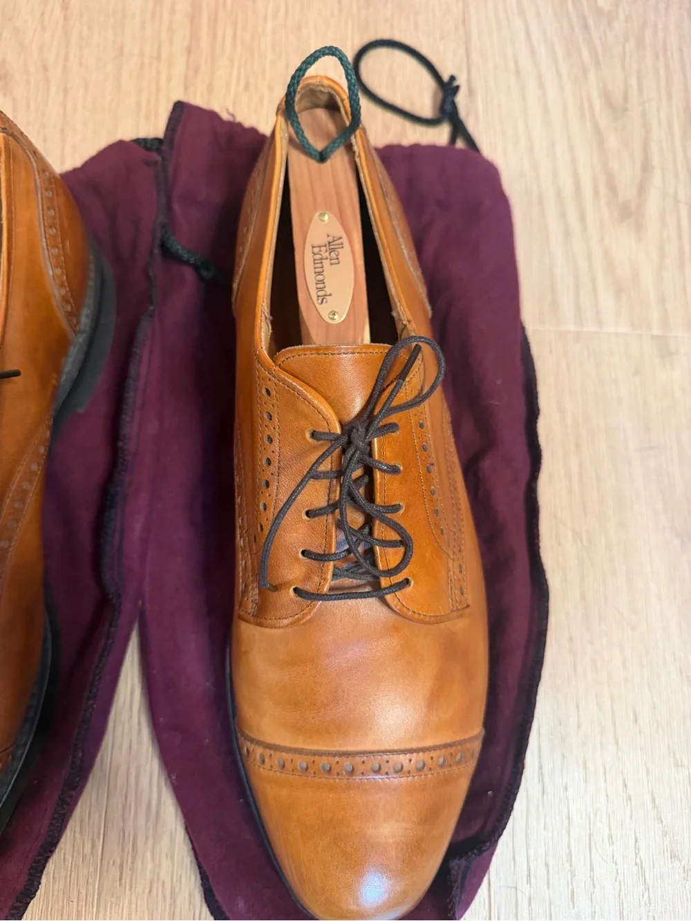 Allen Edmonds Tan Cap-Toe Derby Shoes